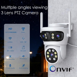 IMMAX NEO LITE SMART Security venkovní kamera TRIPLE 355° 90° P/T, Wi-Fi, IP65, ONVIF, 2MP+2MP+2MP, TUYA