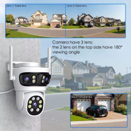 IMMAX NEO LITE SMART Security venkovní kamera TRIPLE 355° 90° P/T, Wi-Fi, IP65, ONVIF, 2MP+2MP+2MP, TUYA
