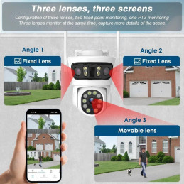 IMMAX NEO LITE SMART Security venkovní kamera TRIPLE 355° 90° P/T, Wi-Fi, IP65, ONVIF, 2MP+2MP+2MP, TUYA
