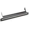 Solarix 19" Neosazený univerzální panel 24 portů 1U pro CAT5E a CAT6 keystony, SX24M-0-STP-BK-UNI