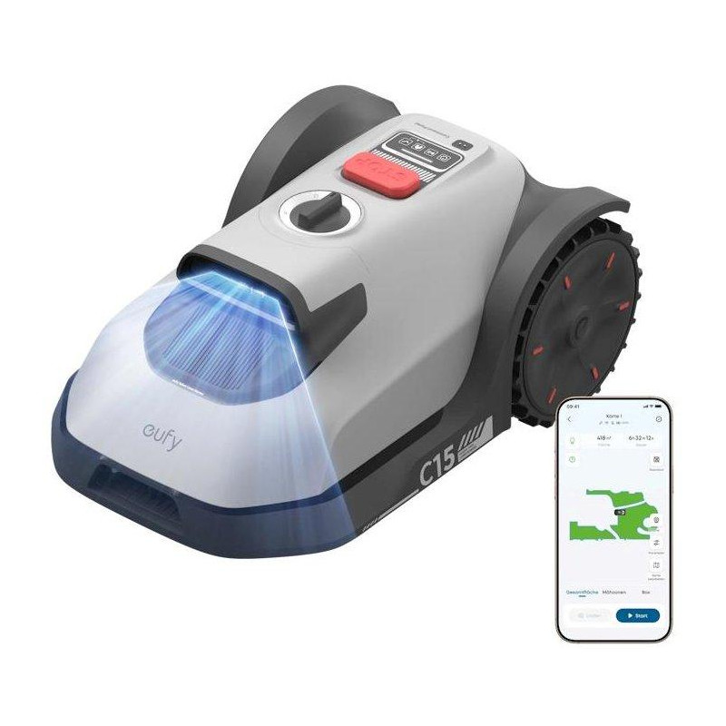 Anker Eufy C15 robotická sekačka/ plocha až 500 m2/ sklon 32%/ Wi-Fi/ IPX6/ 4200mAh/ šedá