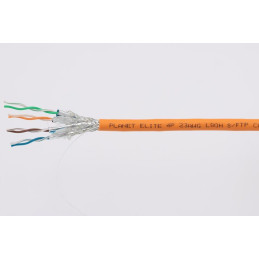 PLANET Elite kabel SFTP, drát, Cat7, 4pár, 600MHz, LS0H, stíněný každý pár, oranžový, B2ca, s1, d1, a1, balení 500m