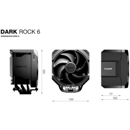 Be quiet! chladič CPU Dark Rock 6 / 135mm PWM fan / 6 heatpipes