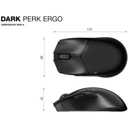 Be quiet! myš DARK PERK Ergo / bezdrátová / ultralehká / PixArt PAW3950 / výdrž 110 hodin /ergonomická / IO center/černá