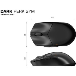 Be quiet! myš DARK PERK Sym / bezdrátová / ultralehká / PixArt PAW3950 / výdrž 110 hodin / symetrická / IO center /černá