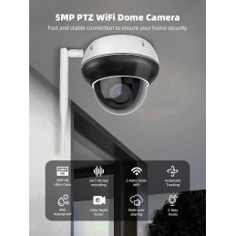IMMAX NEO LITE SMART Security venkovní kamera DOME, 355° 90° P/T, dual Wi-Fi, PoE, 5x optický zoom, TUYA