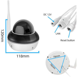 IMMAX NEO LITE SMART Security venkovní kamera DOME, 355° 90° P/T, dual Wi-Fi, PoE, 5x optický zoom, TUYA