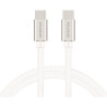 Swissten Datový Kabel Textile USB-C / USB-C 0,2m Stříbrný