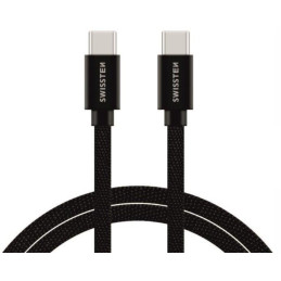Swissten Datový Kabel Textile USB-C / USB-C 3m Černý
