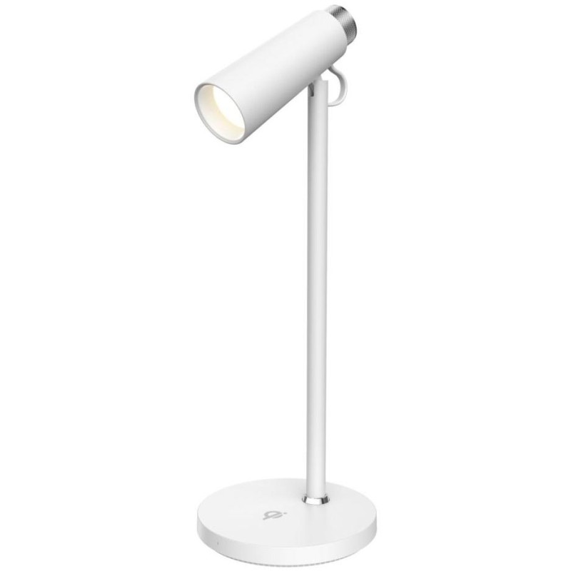 IMMAX LED stolní lampička TIT/ Qi nabíjení/ 12W/ DC12V/1A/ 100-240 VAC/ 150lm/ bílá se stříbrnými prvky