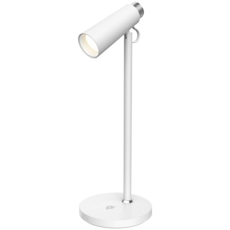 IMMAX LED stolní lampička TIT/ Qi nabíjení/ 12W/ DC12V/1A/ 100-240 VAC/ 150lm/ bílá se stříbrnými prvky