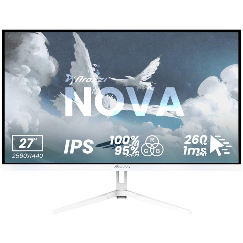 AROZZI NOVA herní monitor 27" 27T2K260 White/ LED/ 2560x1440/ 260Hz/ IPS/ 1000:1/ 1ms/ 2xHDMI/ 2xDP/ bílý
