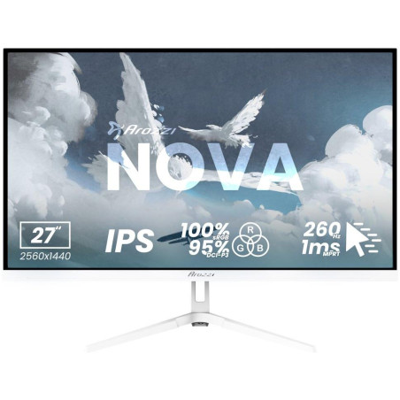AROZZI NOVA herní monitor 27" 27T2K260 White/ LED/ 2560x1440/ 260Hz/ IPS/ 1000:1/ 1ms/ 2xHDMI/ 2xDP/ bílý