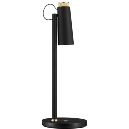 IMMAX LED stolní lampička TIT/ Qi nabíjení/ 12W/ DC12V/1A/ 100-240 VAC/ 150lm/ černá se zlatými prvky