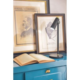 IMMAX LED stolní lampička TIT/ Qi nabíjení/ 12W/ DC12V/1A/ 100-240 VAC/ 150lm/ černá se zlatými prvky