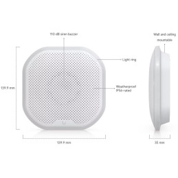 Ubiquiti UniFi Siren - Siréna s nouzovým LED osvětlením, hlasitost 110dB, SuperLink, IP56, baterie CR123A nebo 12-24V DC