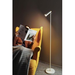 IMMAX LED podlahová lampa TIT/ 6W/ DC 12V/0,5A/ 100-240 VAC/ 400lm/ CCT/ bílá se stříbrnými prvky