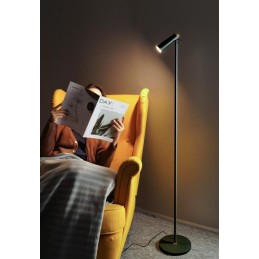 IMMAX LED podlahová lampa TIT/ 6W/ DC 12V/0,5A/ 100-240 VAC/ 400lm/ CCT/ černá se zlatými prvky