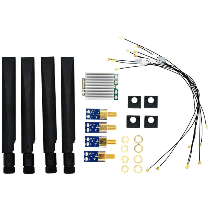 Turris Omnia NG Wi-Fi 7 Upgrade Kit, Wi-Fi karta, pigtail, anténa