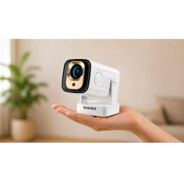HELMER chytrý přenosný projektor SP 700/ Full HD/ 400 ANSI lm/ HDMI/ USB/ BT/ Wi-Fi/ Auto Focus/ Repro/ Android 13/ bílý