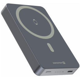 Swissten Power Bank Fusion 10000 mAh S Nabíjením Apple Watch (Kompatibilní S Magsafe) Stříbrná