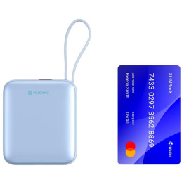 Swissten Power Bank Space 10000 mAh S Integrovanými Kabely USB-C A Lightning Modrá