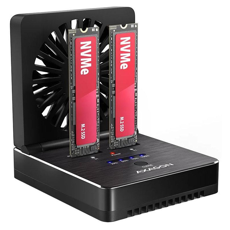 AXAGON dockovací stanice 2x M.2 NVMe/SATA SSD / ADSA-M2C22 / USB-C / USB 3.2 Gen2 / kabel 30cm USB-C na USB-C