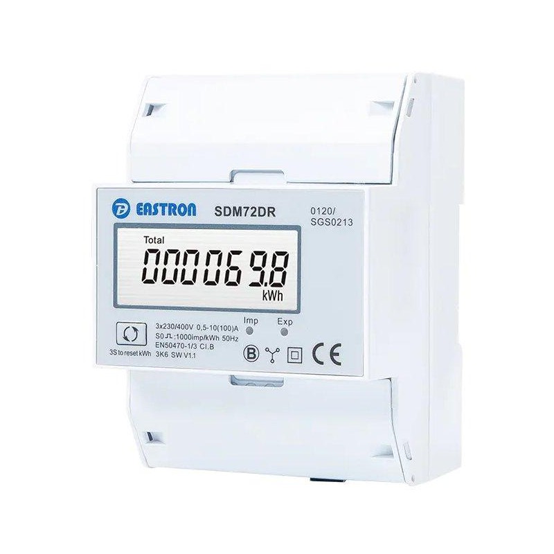 Eastron SDM72DR-MID, Multifunkční elektroměr, aktuální výkon, celková spotřeba, pulsní výstup, třífázový, 100A