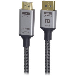 PremiumCord DisplayPort 1.4 na HDMI2.1  kabel pro rozlišení 8K@60Hz,4K@144Hz, 2m