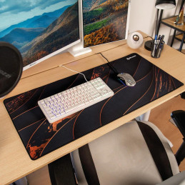 AROZZI ZONA Mousepad XL Black-Gold/ XL podložka na stůl/ 900x420x4 mm/ voděodolná
