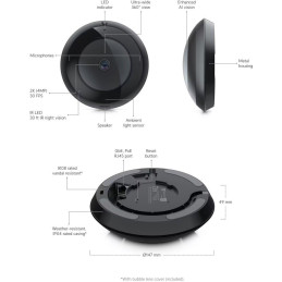 Ubiquiti UniFi AI 360 - kamera, 3.7Mpx rozlišení, 360°, IR LED, Smart detekce, IPX4, IK08, obousměrné audio, PoE, černá