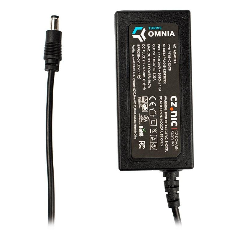 Turris Omnia napájecí adaptér 12V, 3,3A (40W)