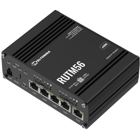 Teltonika RUTM56 průmyslový router, dual modem, 5G, 4G, 5x Gbit RJ45, WiFi 5