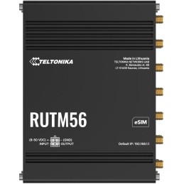 Teltonika RUTM56 průmyslový router, dual modem, 5G, 4G, 5x Gbit RJ45, WiFi 5