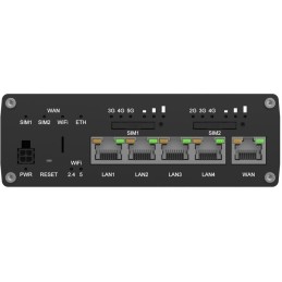 Teltonika RUTM56 průmyslový router, dual modem, 5G, 4G, 5x Gbit RJ45, WiFi 5