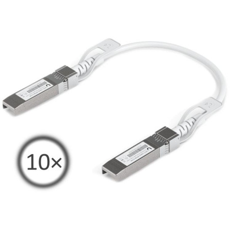 Ubiquiti DAC patch 25G - DAC kabel, SFP28, SFP+, SFP, rychlost 25/10/1 Gbit, bílý, délka 0,15m, sada 10ks