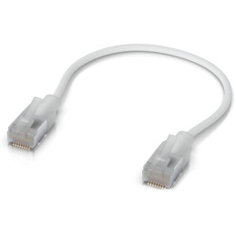 Ubiquiti UniFi Premium Patch Cable 0.15m - Patch kabel, Cat6a, Etherlighting, bílý, délka 0,15m