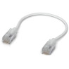 Ubiquiti UniFi Premium Patch Cable 0.15m - Patch kabel, Cat6a, Etherlighting, bílý, délka 0,15m