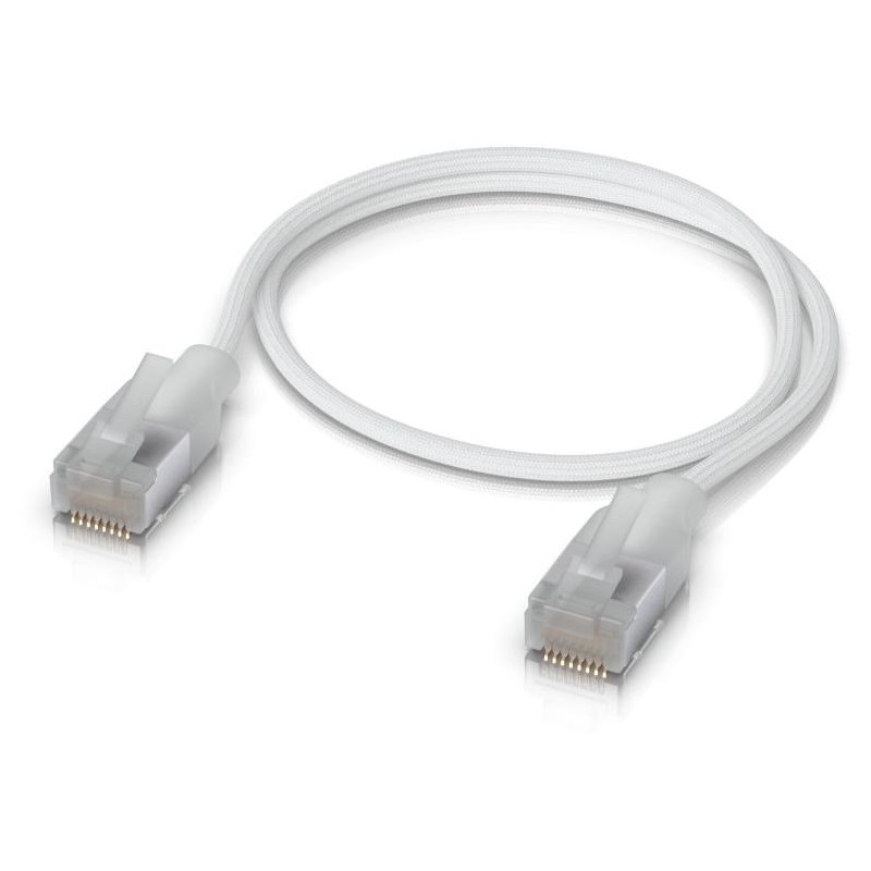 Ubiquiti UniFi Premium Patch Cable 0.3m - Patch kabel, Cat6a, Etherlighting, bílý, délka 0,3m