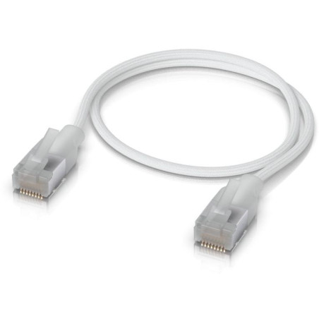 Ubiquiti UniFi Premium Patch Cable 0.3m - Patch kabel, Cat6a, Etherlighting, bílý, délka 0,3m