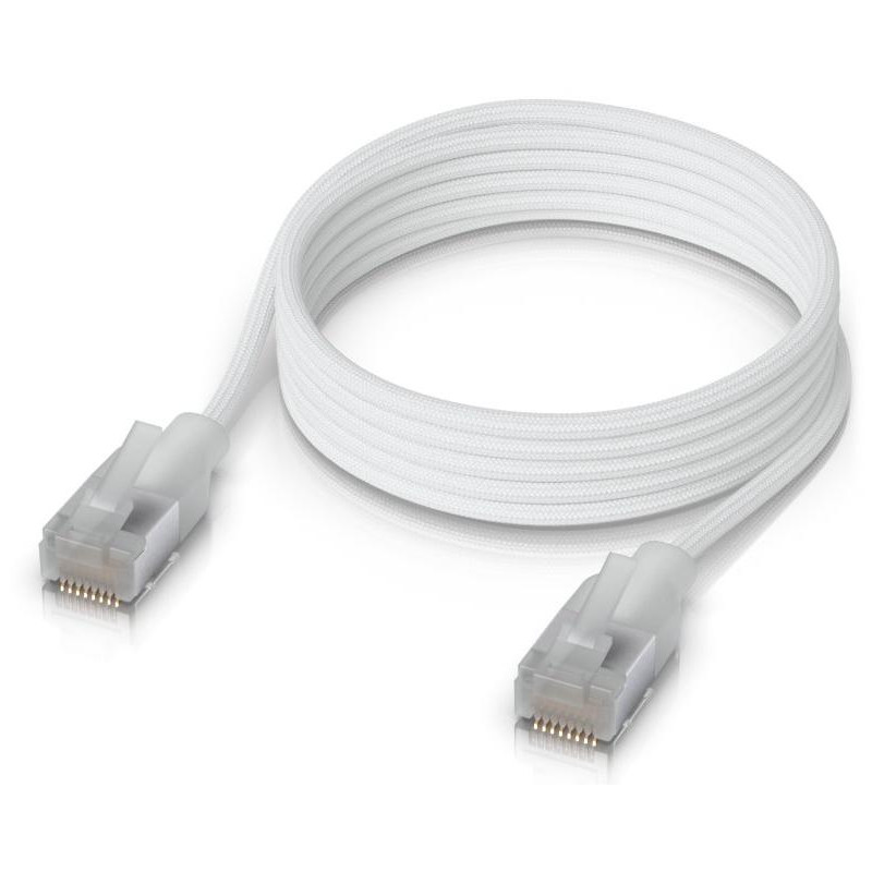 Ubiquiti UniFi Premium Patch Cable 1m - Patch kabel, Cat6a, Etherlighting, bílý, délka 1m