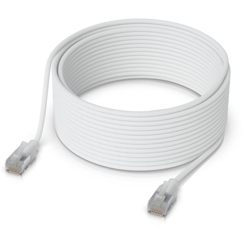 Ubiquiti UniFi Premium Patch Cable 8m - Patch kabel, Cat6a, Etherlighting, bílý, délka 8m