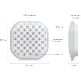 Ubiquiti UniFi Siren PoE - Siréna s nouzovým LED osvětlením, hlasitost 110dB, UniFi Protect, IP56, napájení PoE