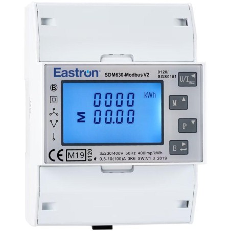 Eastron SDM630-MT-MID V2, třífázový, pulsní výstupy, vícesazbový