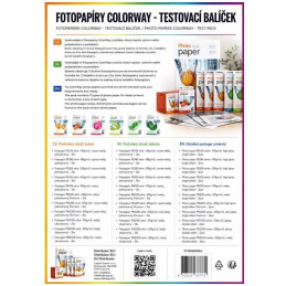 COLORWAY fotopapír/ testovací balíček/ 130-255 g/m2,/ A4/ 22ks mix
