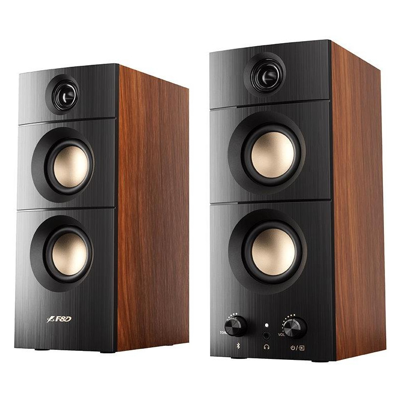 FENDA F&D repro R330BT/ 2.0/ 20W/ dřevěné/ černé/ BT5.3/ USB vstup