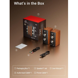FENDA F&D repro R330BT/ 2.0/ 20W/ dřevěné/ černé/ BT5.3/ USB vstup