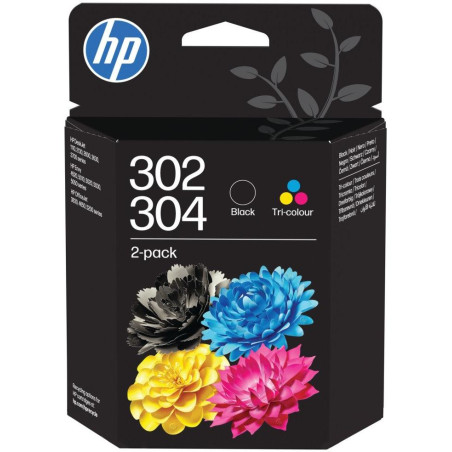 HP 302/304  tri-color/černá inkoustová kazeta, B82L1AE originál, 2-pack