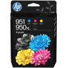 HP 951CMY/950XL tri-color/černá inkoustová kazeta, C3WK1AE originál, 4-pack