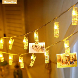 POŠKOZENÝ OBAL - COLORWAY LED fotokolíčky / 40 LED / délka 4,2 m / teplá bílá/ napájení 3x AA